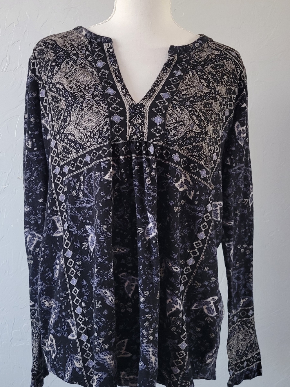 Lucky Brand Boho Peasant Blouse Large | Festival Western Casual Everyday Cottage - Picture 2 of 7